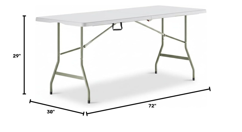 Set of 5 White Plastic Bi-Folding Rectangular Event Tables M247