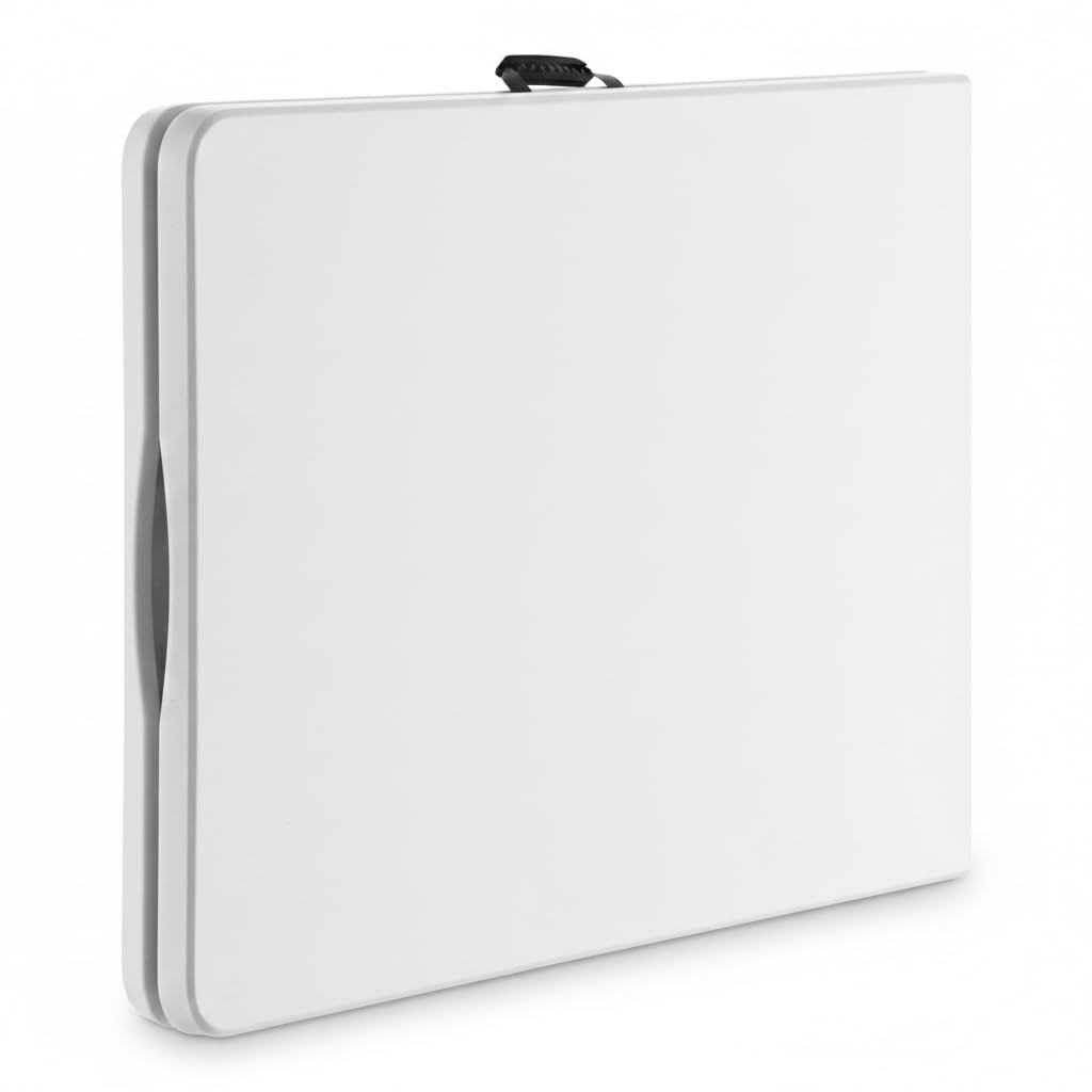 Set of 5 White Plastic Bi-Folding Rectangular Event Tables M247