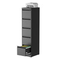 5 Drawer Black Filing Cabinet with Lock Q1218