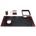 Burgundy Leather 7-Piece Desk Set A5455