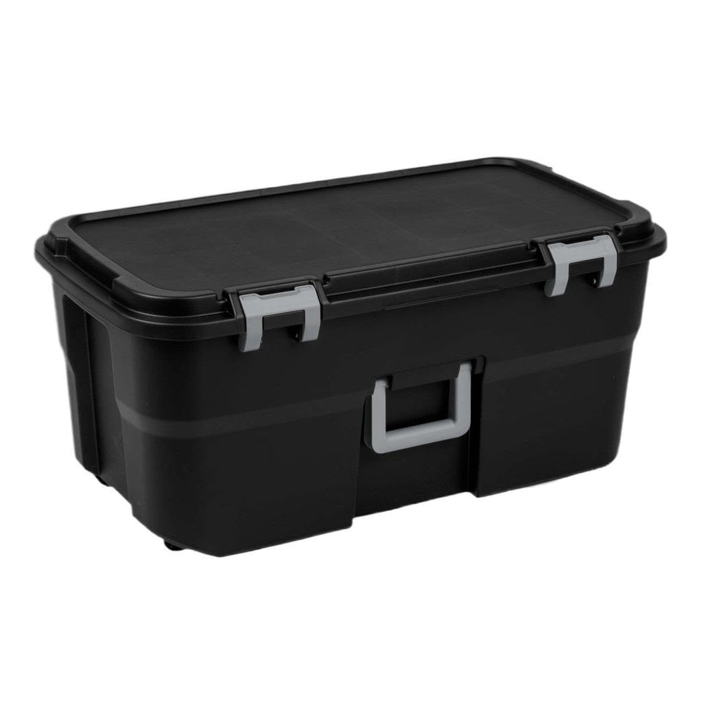 22 Gallon Black Wheeled Plastic Storage Trunk E41637