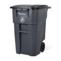 50 Gallon Gray Outdoor Trash Can with Lid and Wheels U4179