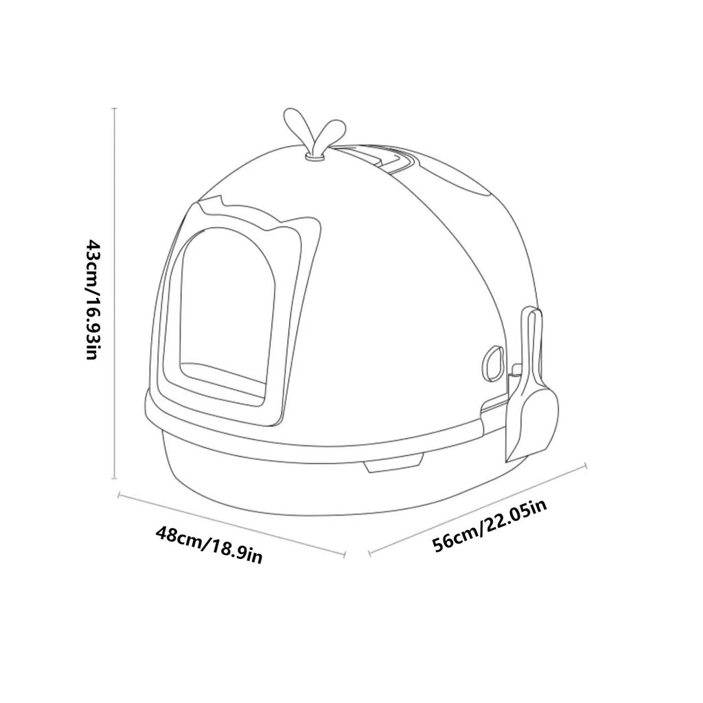 Covered Cat Litter Box with Scoop Y41064