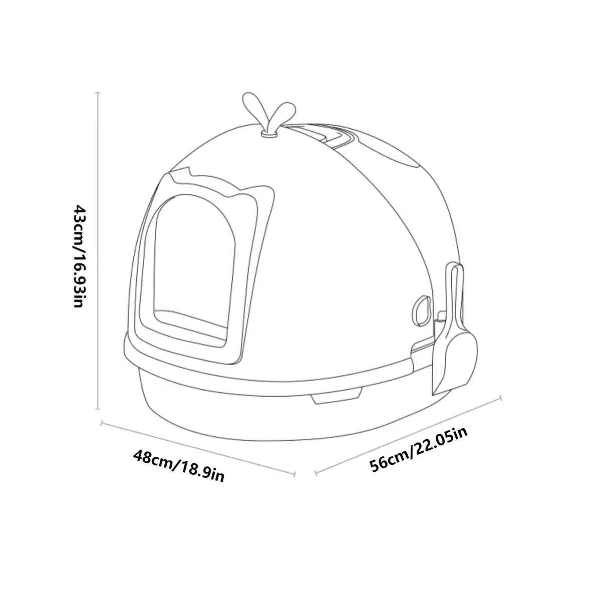 Covered Cat Litter Box with Scoop Y41064