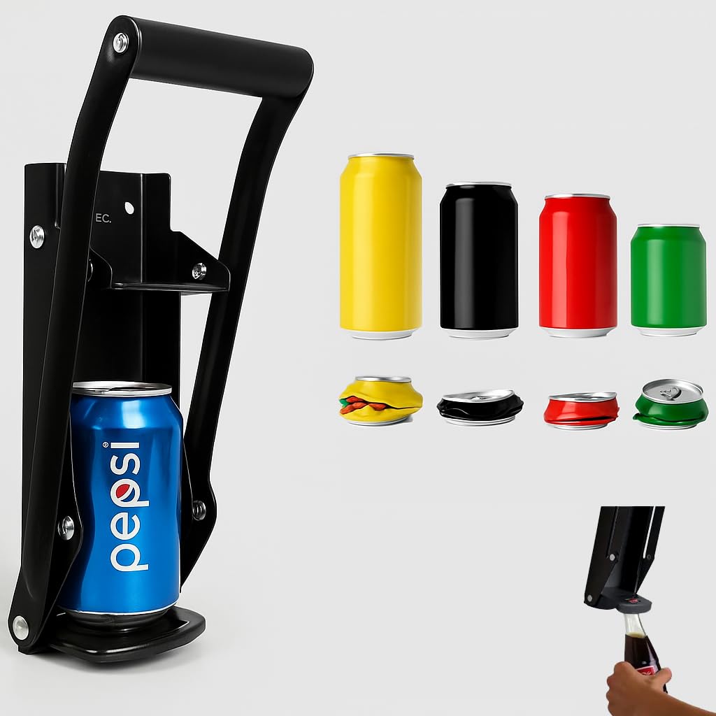 16 Oz and 12 Oz Wall-Mounted Can Crusher and Bottle Opener P845882