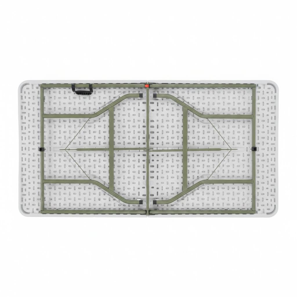Set of 5 White Plastic Bi-Folding Rectangular Event Tables M247