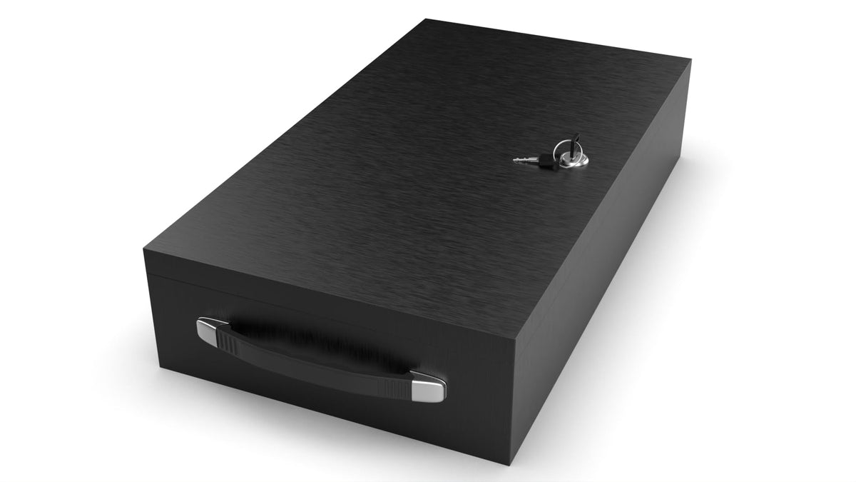 Fire Retardant Steel Security Chest Lock Box, 0.43 Cubic Ft, Black T484