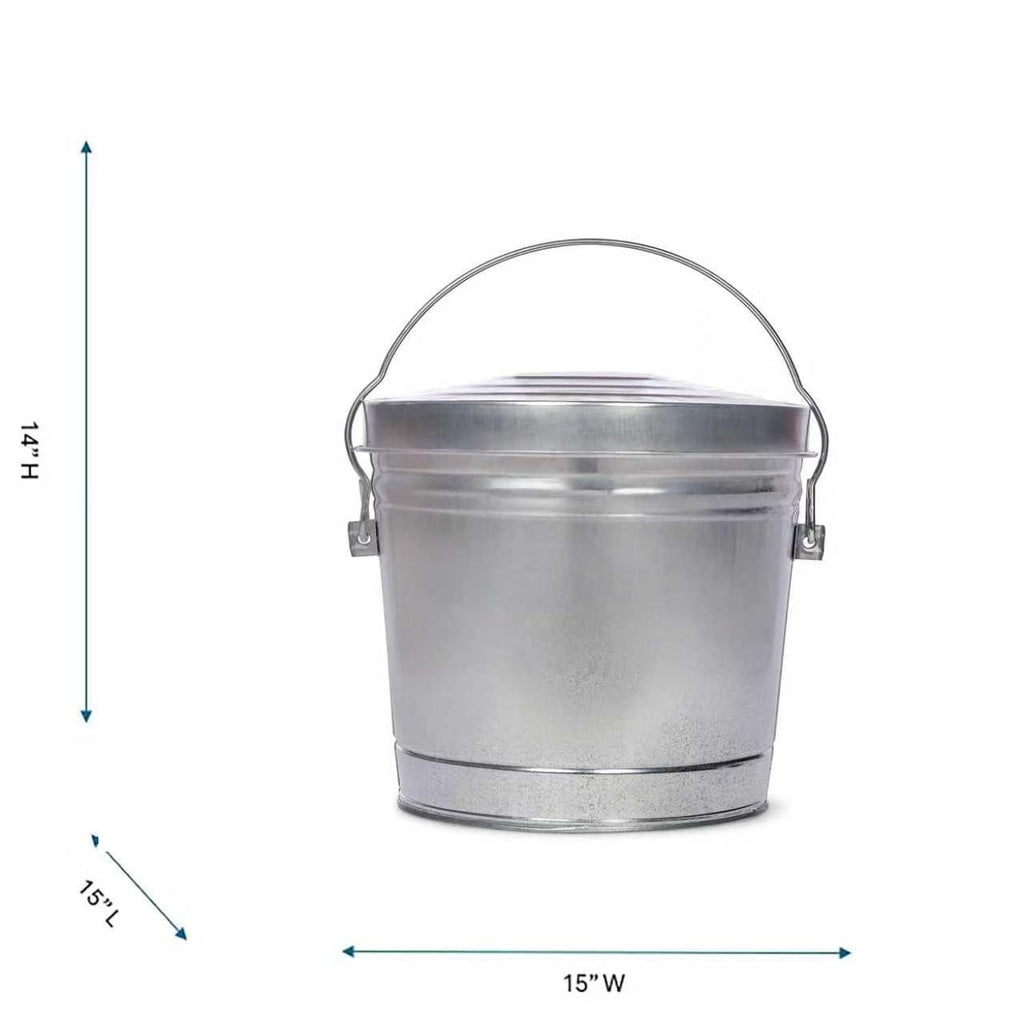 Galvanized Trash Can with Lid M854204