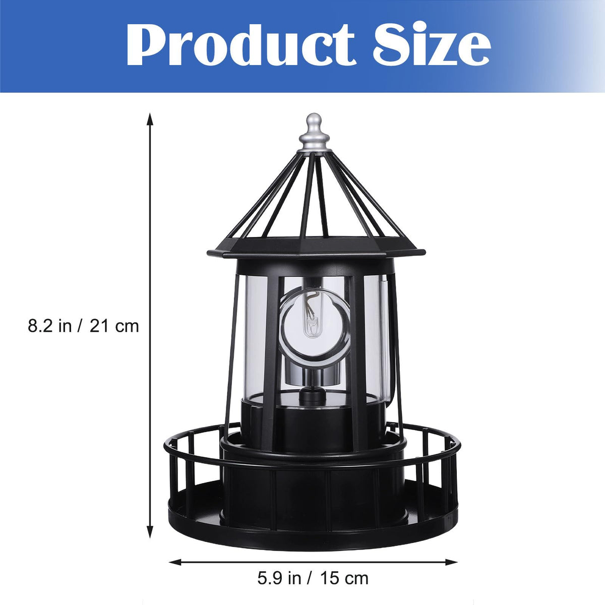 Solar Powered Rotating Lighthouse Decor Lamp G32821