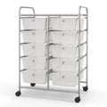 10 Drawer Rolling Storage Cart with Metal Frame R106