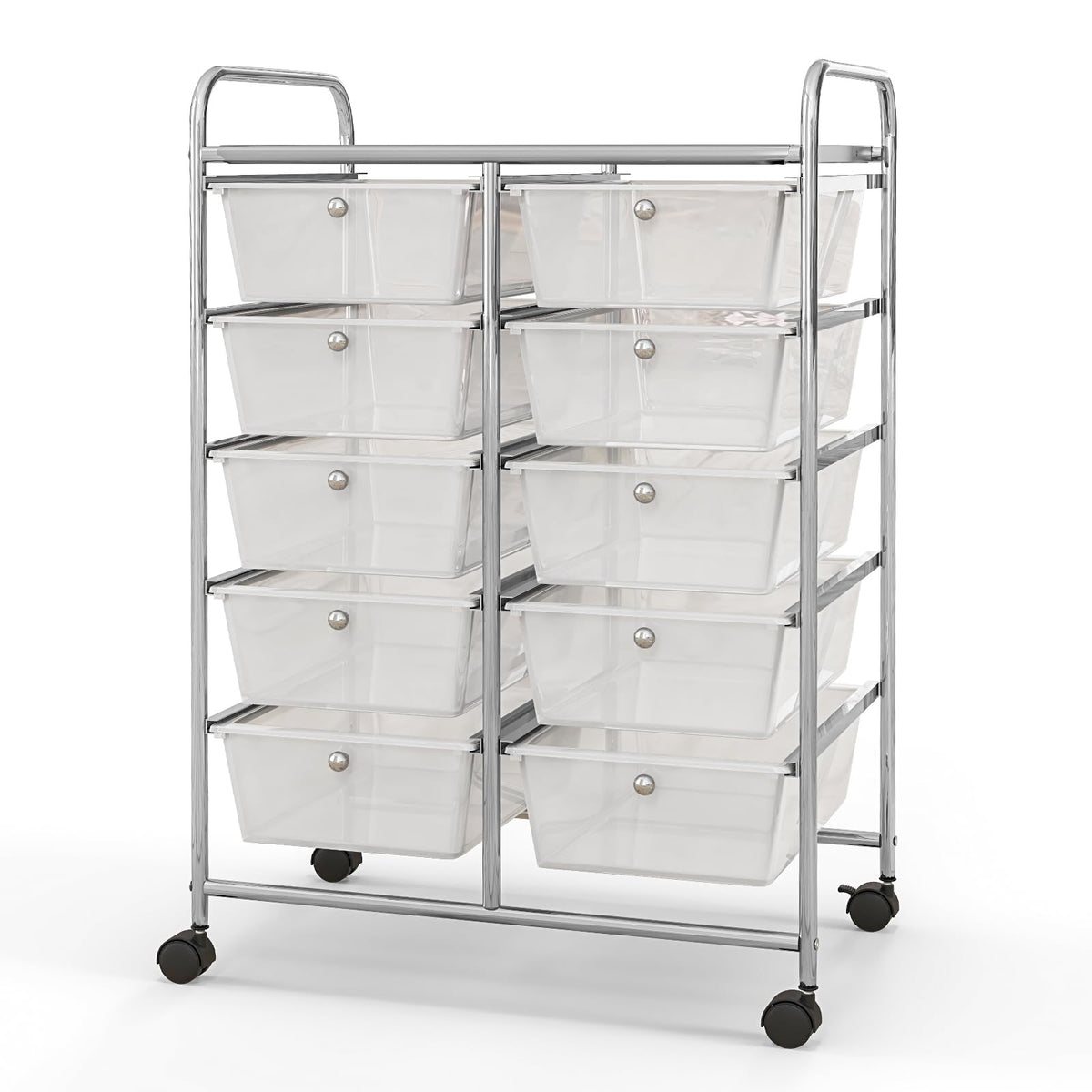 10 Drawer Rolling Storage Cart with Metal Frame R106