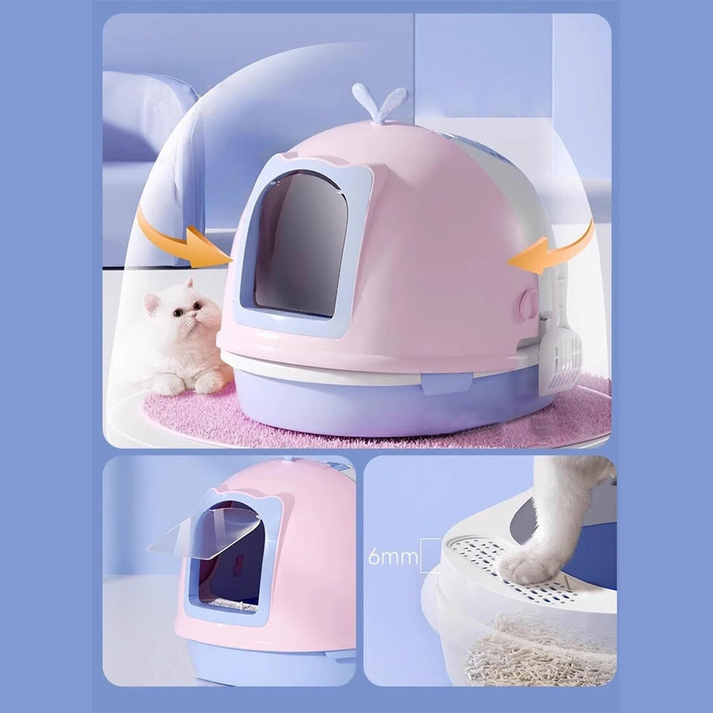Covered Cat Litter Box with Scoop Y41064