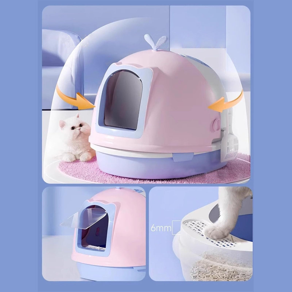 Covered Cat Litter Box with Scoop Y41064