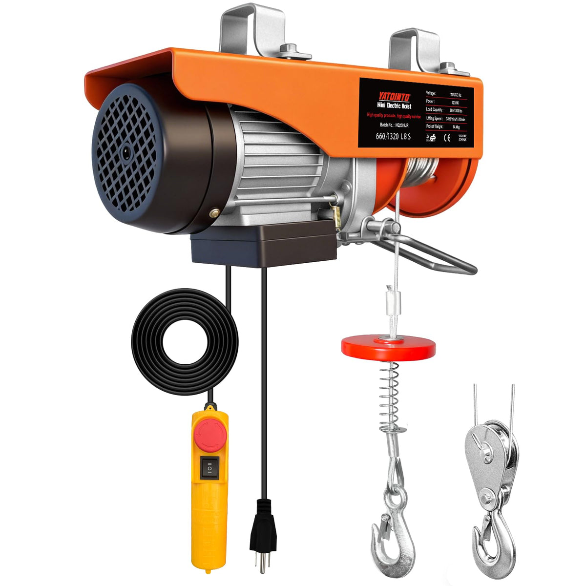 1320Lbs Electric Hoist with 13ft Remote Control P3225
