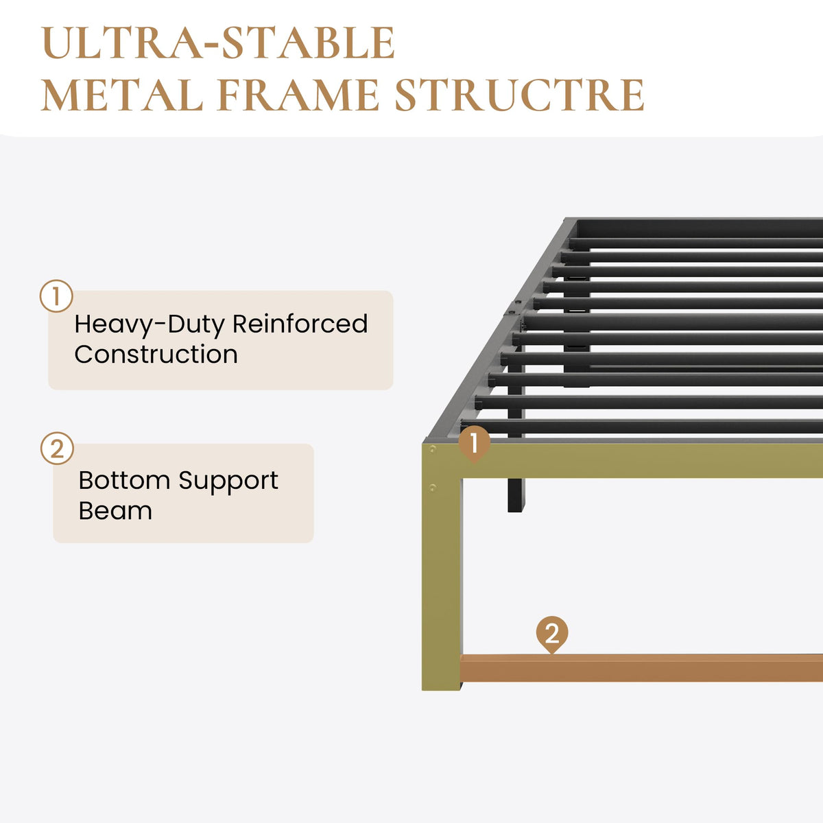 14 Inch Heavy Duty Twin Metal Bed Frame L650