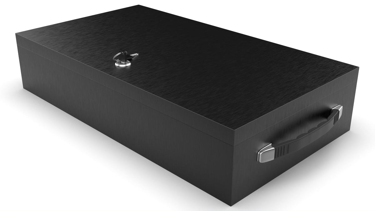 Fire Retardant Steel Security Chest Lock Box, 0.43 Cubic Ft, Black T484