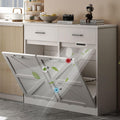 White Wooden Tilt Out Trash Cabinet F507333