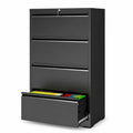 4 Drawer Black Metal File Cabinet with Lock O103793