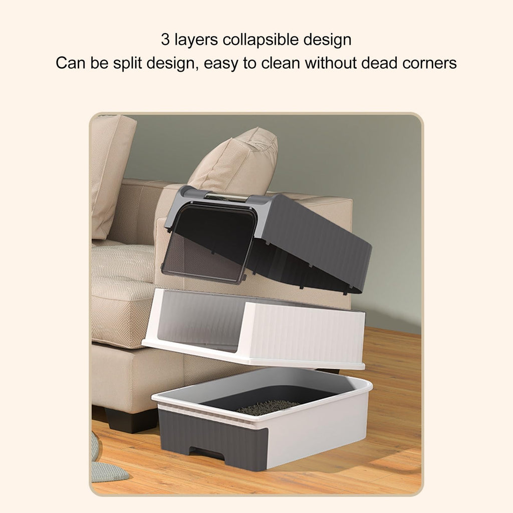 Enclosed Cat Litter Box with Lid and Scoop Q71312