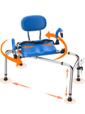 Sliding Shower Chair with 360° Swivel Seat and Adjustable Height D746