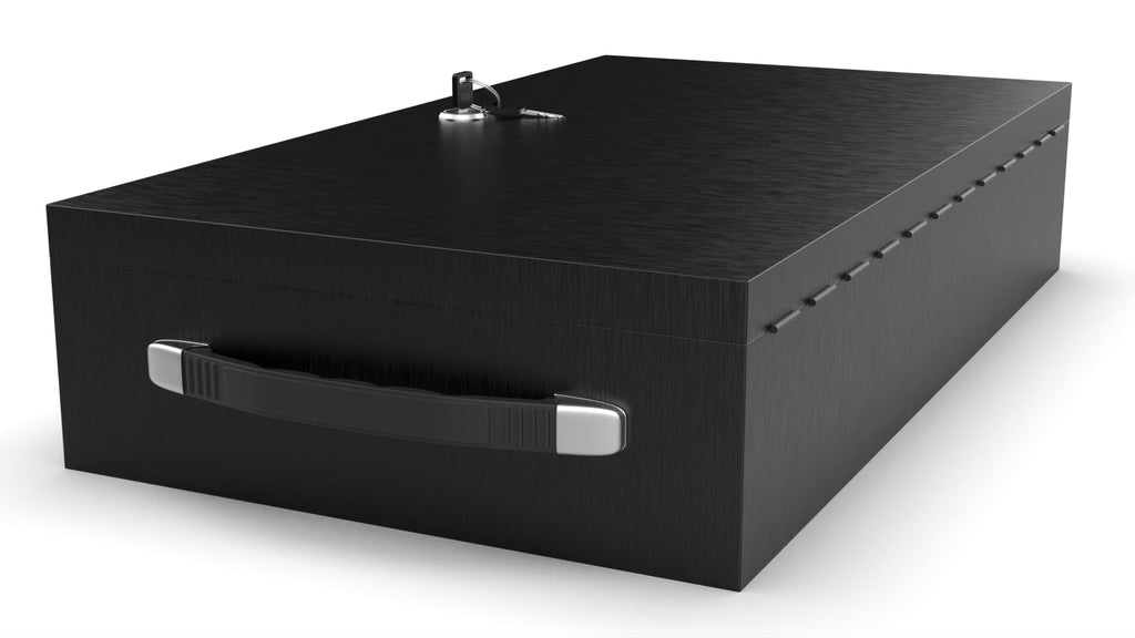 Fire Retardant Steel Security Chest Lock Box, 0.43 Cubic Ft, Black T484