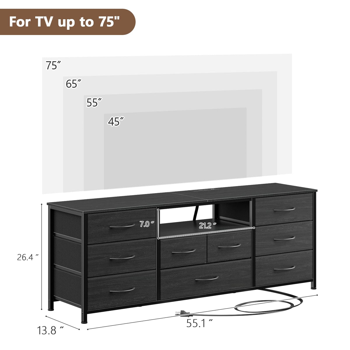 55" 9 Drawer Dresser P927596