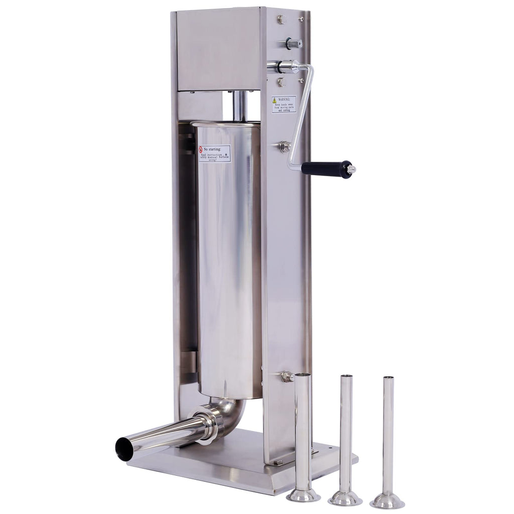 Stainless Steel Dual Speed 15lb/7L Sausage Stuffer with 4 Nozzles K8510