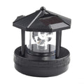 Solar Lighthouse Garden Light Rotatable Shade 360-Degree Outdoor Waterproof Lawn Street Lighting 2 Solar Panels Fast Charging ABS Material White Light Black Red 1pc 11x10x11cm(black) L1063