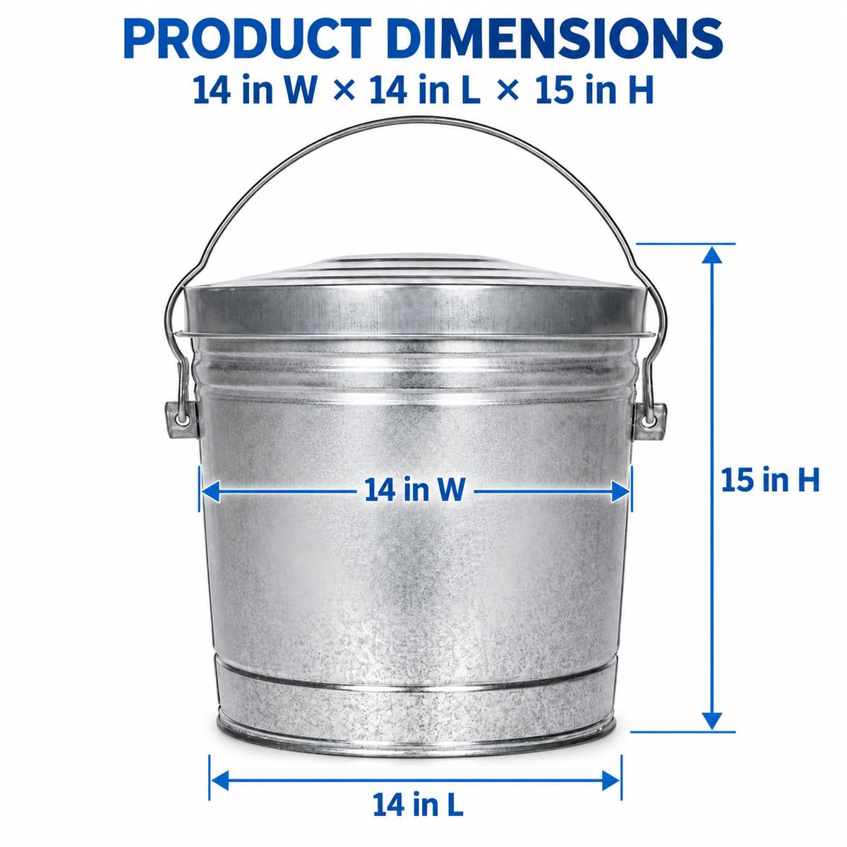 6-Gallon Galvanized Steel Storage Can with Locking Lid F9516