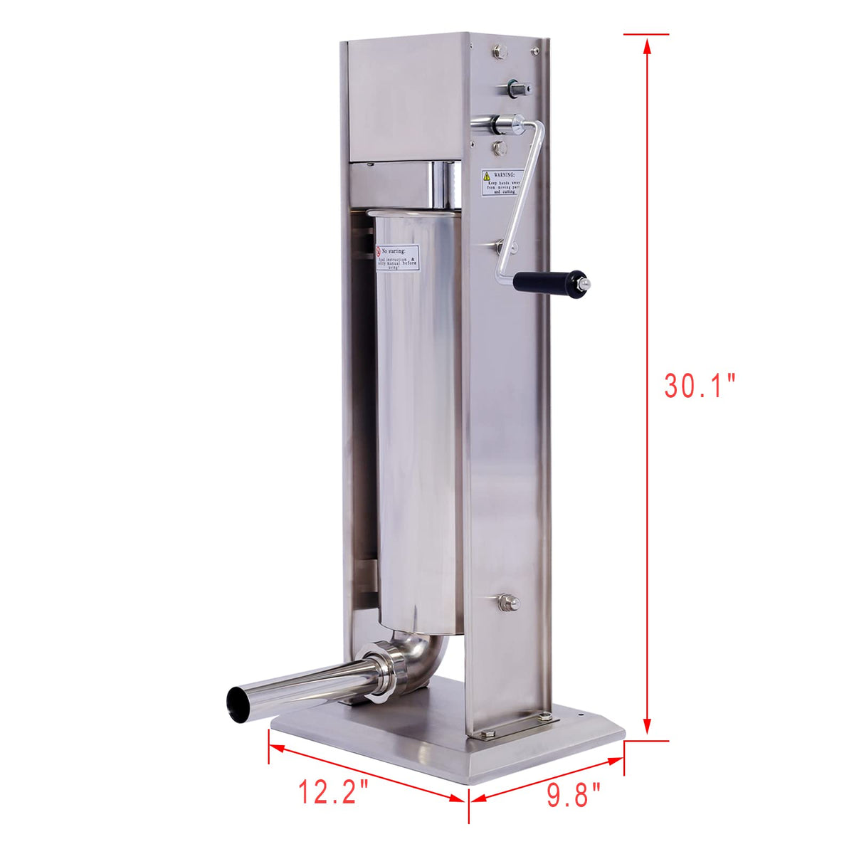 Stainless Steel Dual Speed 15lb/7L Sausage Stuffer with 4 Nozzles K8510