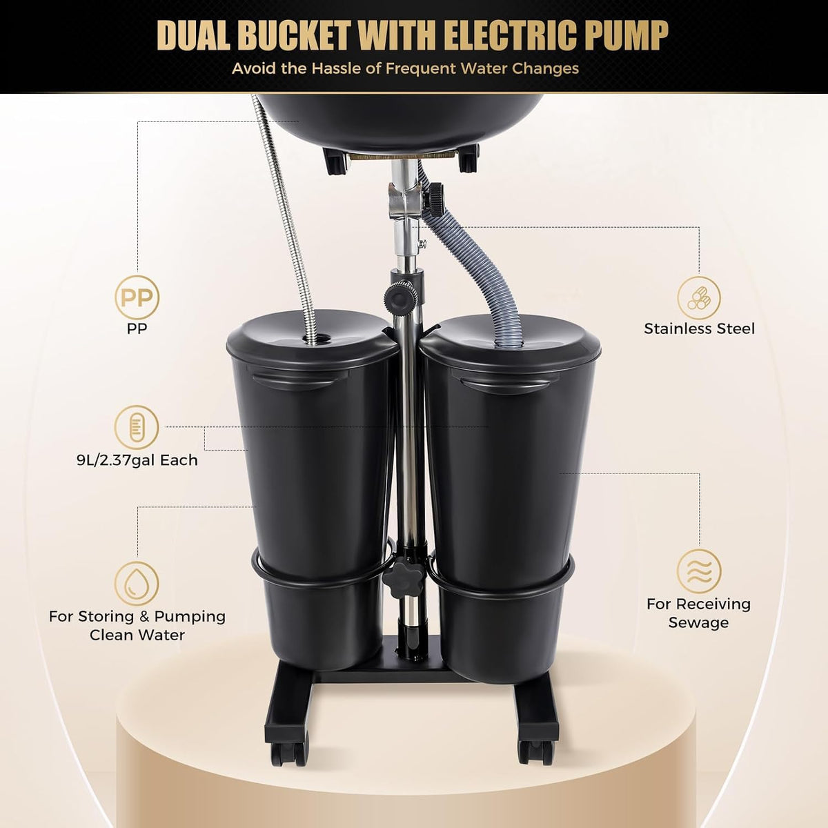 Portable Salon Shampoo Bowl with Electric Pump S980