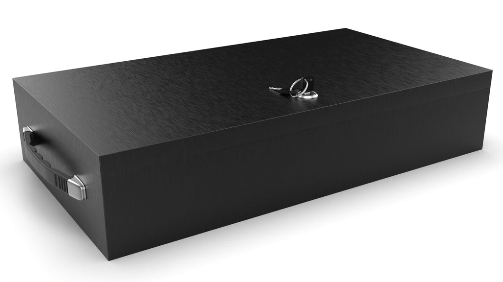 Fire Retardant Steel Security Chest Lock Box, 0.43 Cubic Ft, Black T484