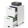 2 Drawer White Rolling Wood File Cabinet R81852