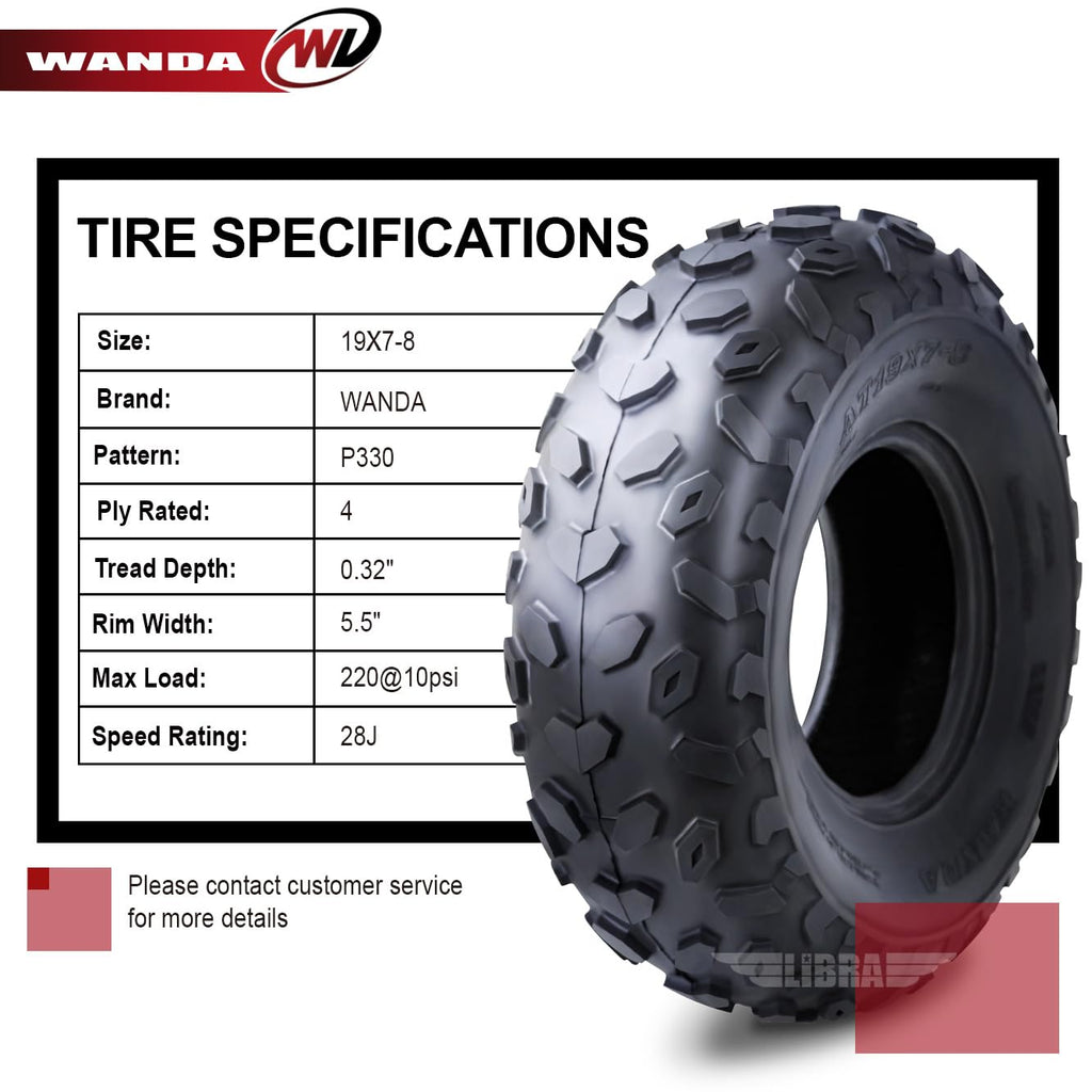 2 ATV Tires 19x7-8 Front T7234