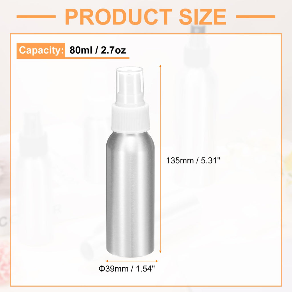 5 Pc 80 ml Aluminum Fine Mist Spray Bottles A620222