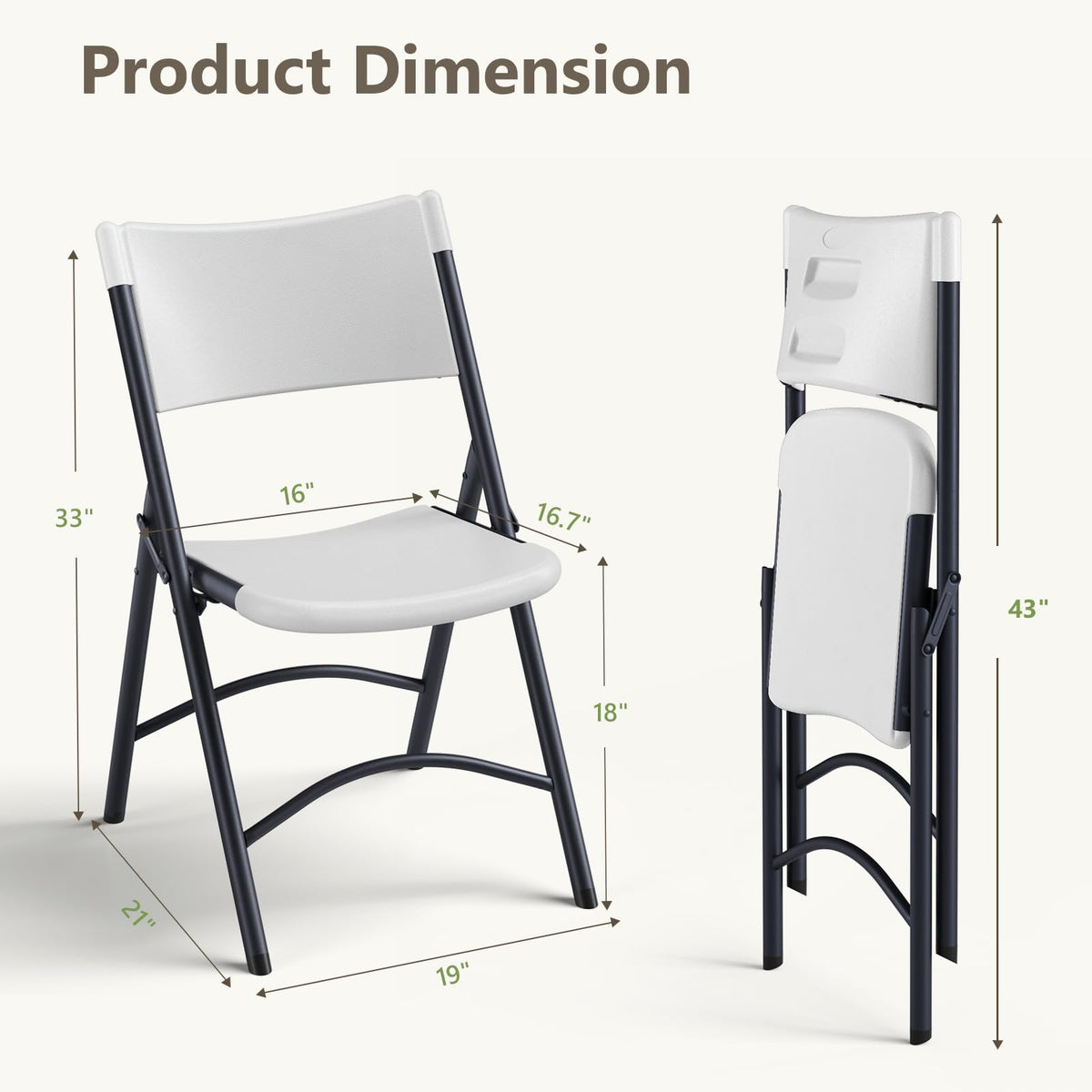 4 Pack White Folding Chair with Steel Frame G817237