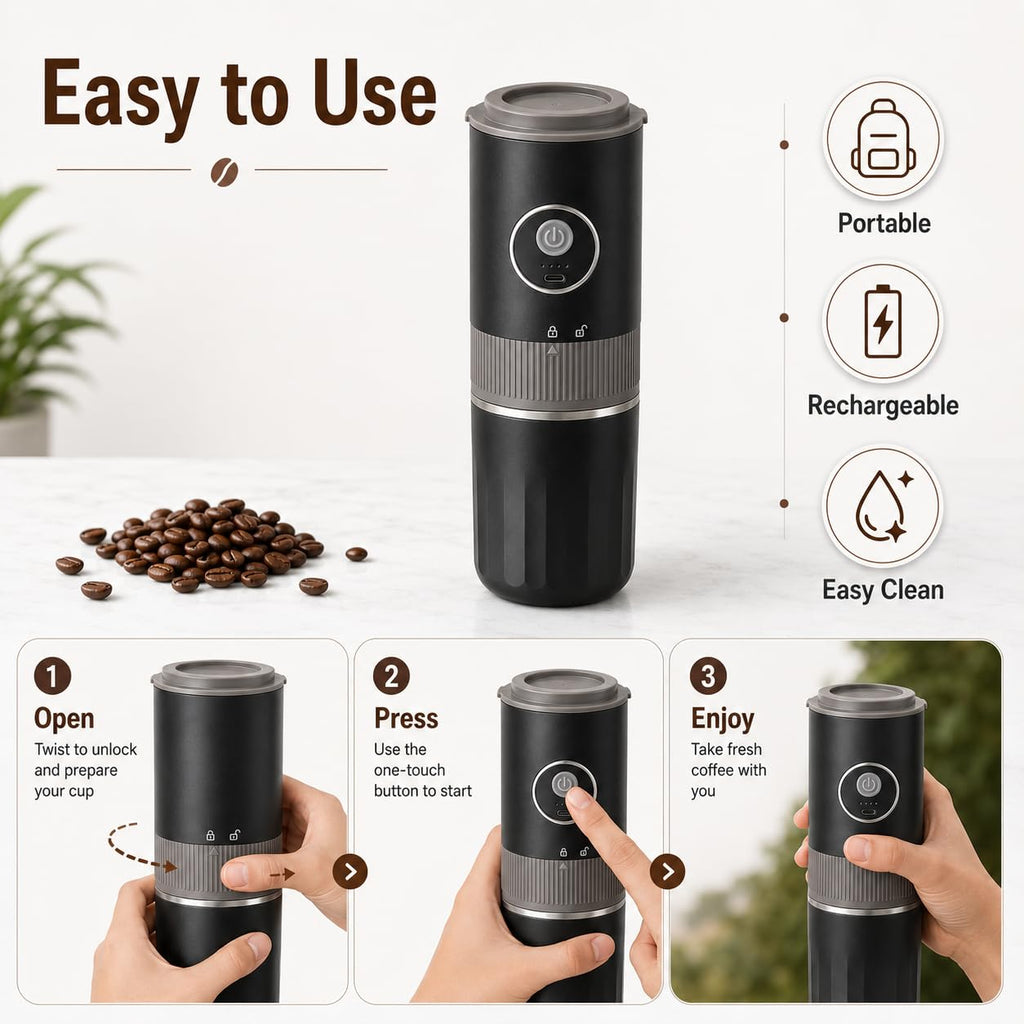 Portable Electric Coffee Grinder and Brewing Kit O5250