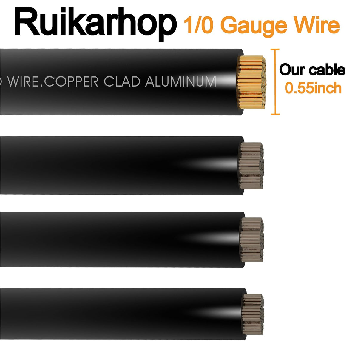 1/0 Gauge Battery Cable with Lugs D745