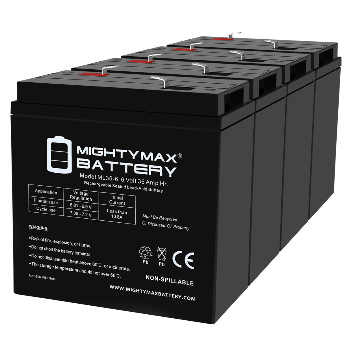 6V 36Ah AGM F2 Terminal Battery X574