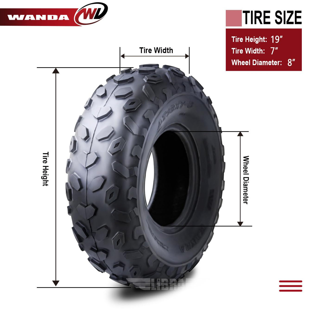 2 ATV Tires 19x7-8 Front T7234