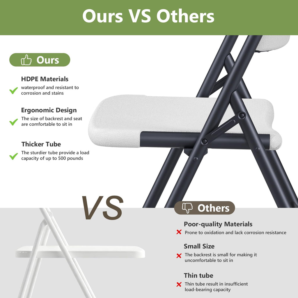 4 Pack White Folding Chair with Steel Frame G817237