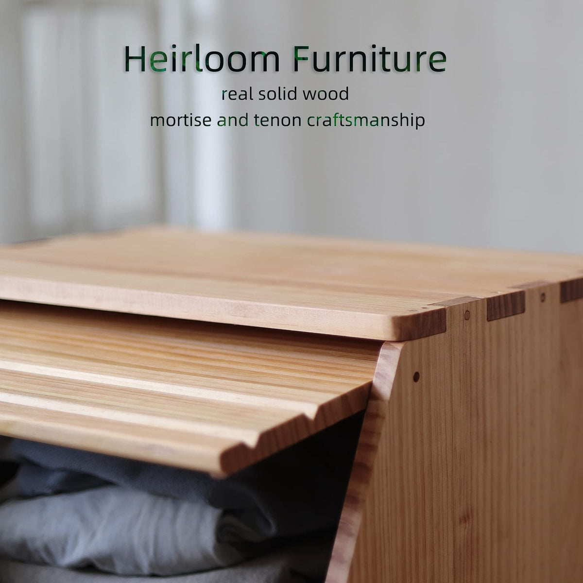Solid Wood Storage Chests with Lids K15256