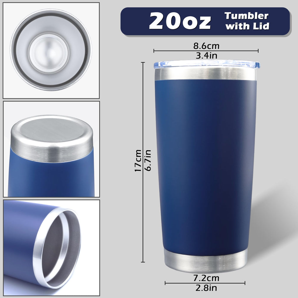 20oz Insulated Stainless Steel Tumbler with Lid Navy R534