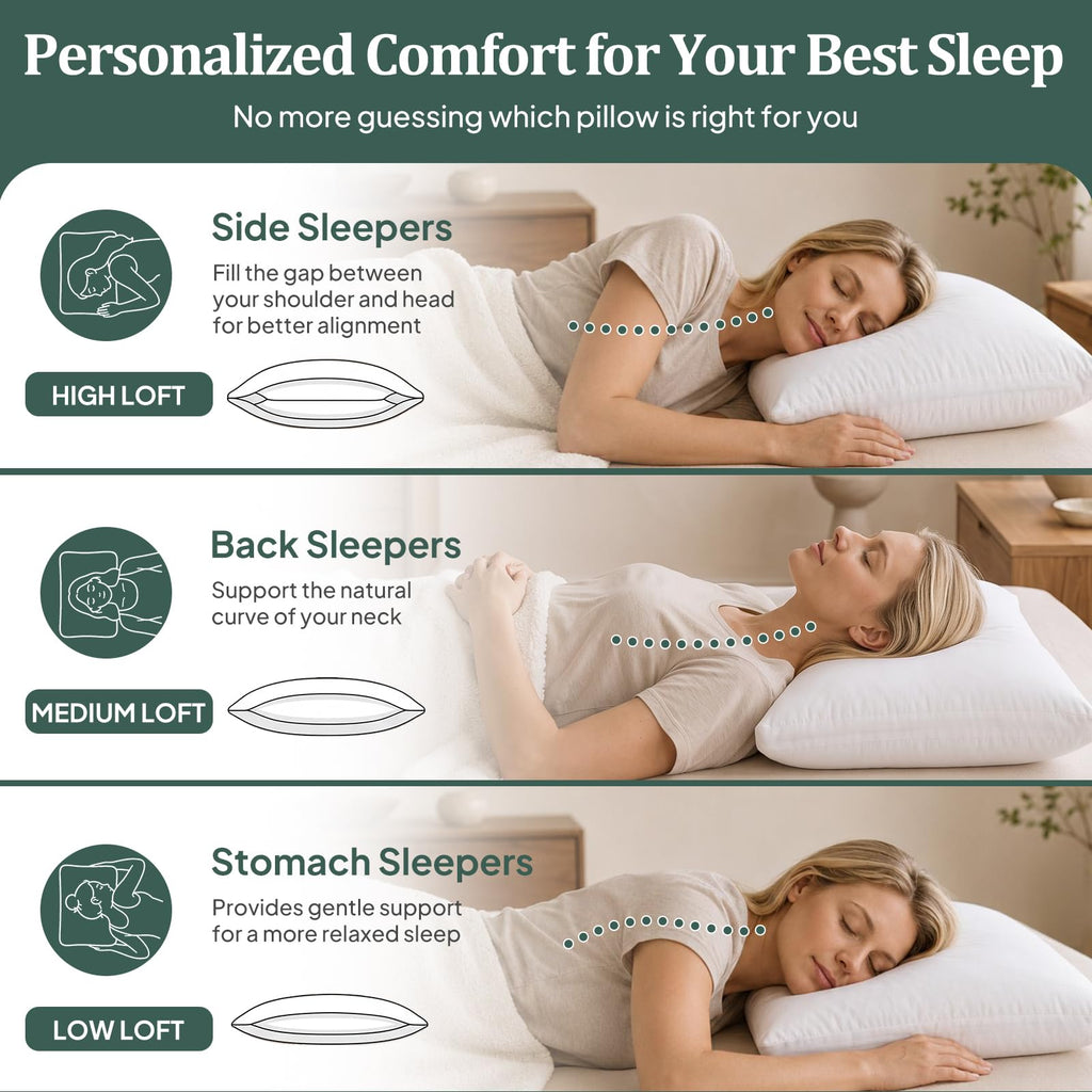 King Size Set of 2 Adjustable Memory Foam Bed Pillows M79809