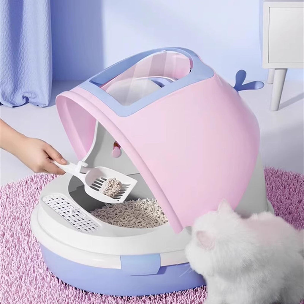 Covered Cat Litter Box with Scoop Y41064