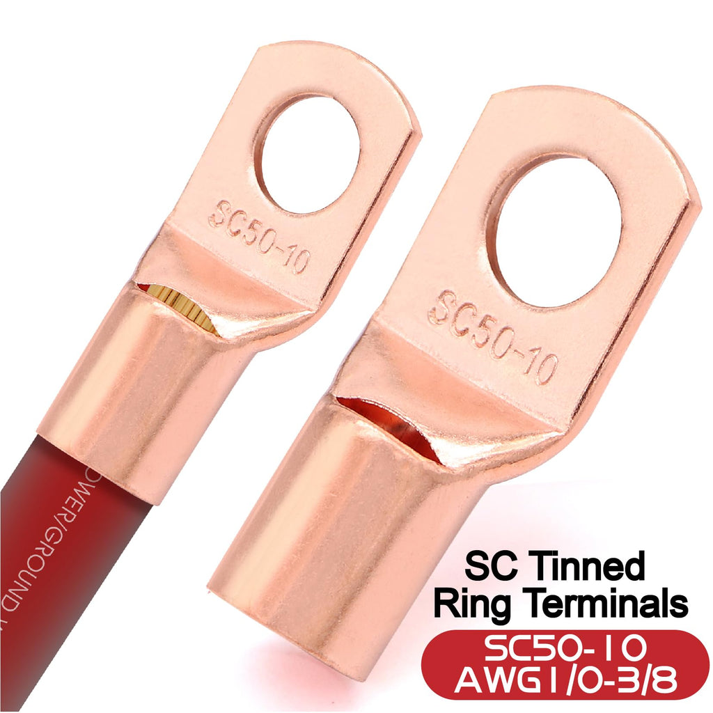 1/0 Gauge Battery Cable with Lugs D745