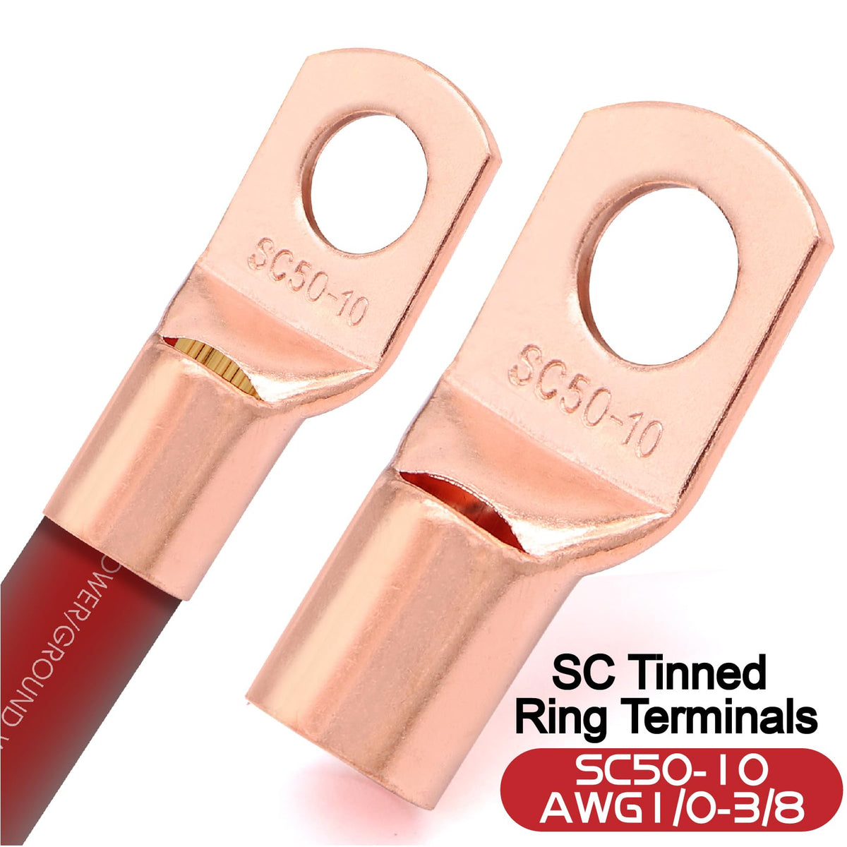 1/0 Gauge Battery Cable with Lugs D745