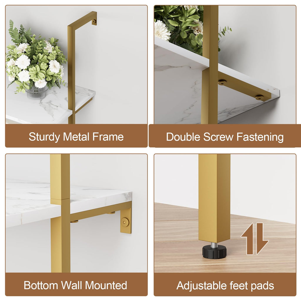 White 5-Tier Ladder Bookshelf Y63913