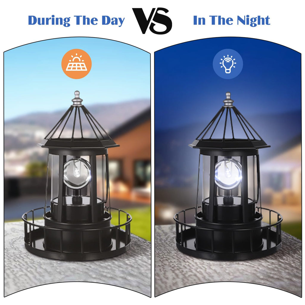 Solar Powered Rotating Lighthouse Decor Lamp G32821