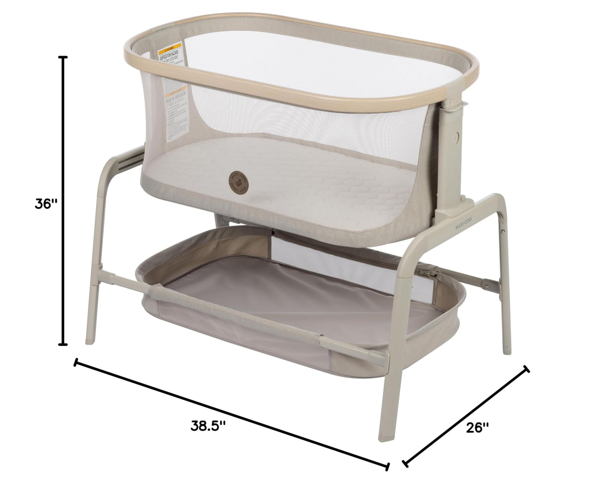 Baby Bassinet Bedside Sleeper with Storage Basket I546483